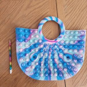 Large Fidget Pop It Purse, Blue/purple